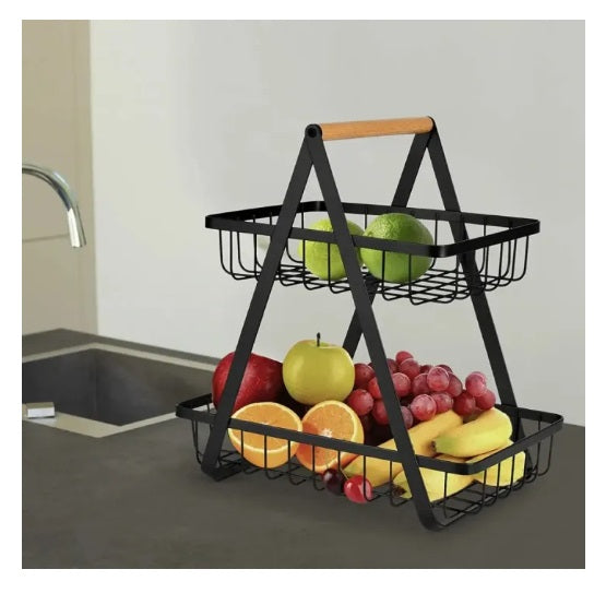 Metal Fruit Basket 2 Tier