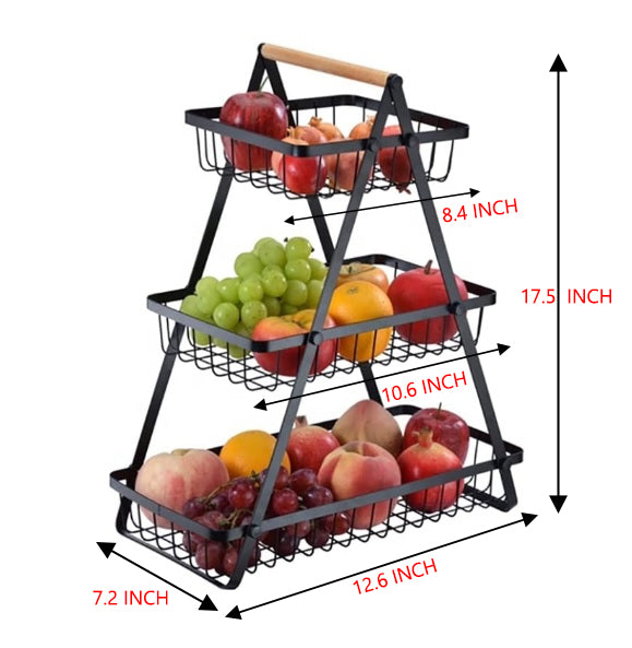 Metal Fruit Basket 3 Tier